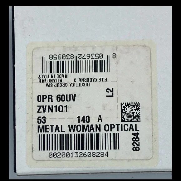 PRADA VPR 60U 5AK-1O1 Gold Authentic 53mm Semi-Rimless Eyeglasses New Women’s - Picture 7 of 9